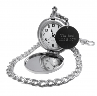 Long Chain Silver Mirror Pocket Watch